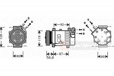 VAN WEZEL 0900k238 -  Компрессор, кондиционер